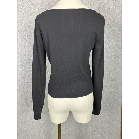 Sugar Moon Juniors' Women's Black Long Sleeve Lace-Trim Top Size XL NWT's - Picture 5 of 8